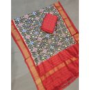PGMRSDST5A06FSDD42- Ikat Silk dupatta with Ikat sico top
