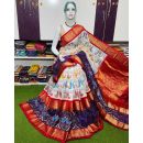 PSRGKBRS5A28FSDC16- Kanchi border Ikat silk saree