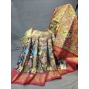 PGMRIDSS5Y21NTCD09- Full tissue Ikat silk saree