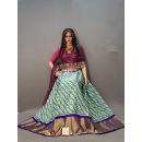 PSSIFSLG5N01SZCD18- Free Size Ikat Silk Lehenga
