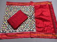 PSSISDST5A08FSDC21- Ikat Silk dupatta with Ikat sico top