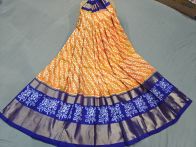 PGMRFSLG5Y18SZCD26- Free Size Ikat Silk Lehenga
