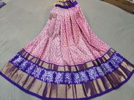 PGMRFSLG5Y18SZCD27- Free Size Ikat Silk Lehenga