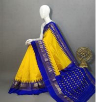 PRKSILWS5A05BSDC15- light weight Ikat silk saree