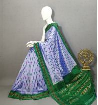 PRKSILWS5Y04SECD11- light weight Ikat silk saree