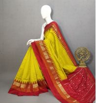 PRKSILWS5A05BSDC11- light weight Ikat silk saree