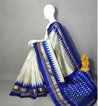 PRKSILWS5A05BSDC17- light weight Ikat silk saree