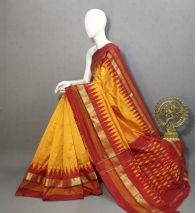 PRKSILWS5A05BSDC05- light weight Ikat silk saree