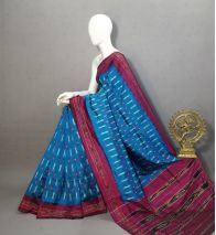 PRKSILWS5A06SEDC05- light weight Ikat silk saree