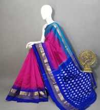PRKSILWS5A05BSDC14- light weight Ikat silk saree