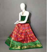 PRIHFSLG5Y04SEDD22- Free Size Ikat Silk Lehenga