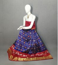 PRIHFSLG5Y04SEDD16- Free Size Ikat Silk Lehenga