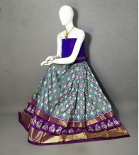 PRIHFSLG5Y04SEDD15- Free Size Ikat Silk Lehenga