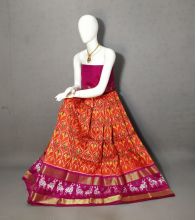 PRIHFSLG5Y04SEDD12- Free Size Ikat Silk Lehenga