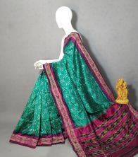 PRKSILWS5A06SEDC07- light weight Ikat silk saree