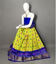 PRIHFSLG5Y04SEDD26- Free Size Ikat Silk Lehenga