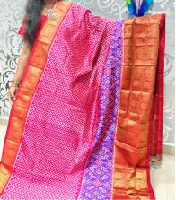 PSPHKBRS5Y12FDDC03- Kanchi border Ikat silk saree