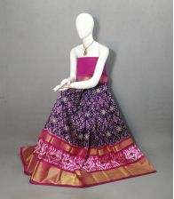 PRIHFSLG5Y04SEDD01- Free Size Ikat Silk Lehenga