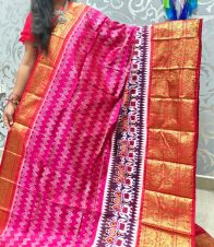 PSPHKBRS5Y12FDDC11- Kanchi border Ikat silk saree
