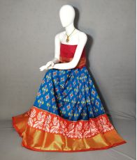 PRIHFSLG5Y04SEDD17- Free Size Ikat Silk Lehenga