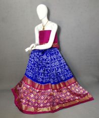 PRIHFSLG5Y04SEDD07- Free Size Ikat Silk Lehenga