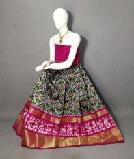 PRIHFSLG5Y04SEDD27- Free Size Ikat Silk Lehenga