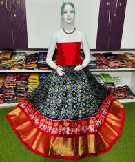 PSRGFSLG5Y11SZDC18- Free Size Ikat Silk Lehenga