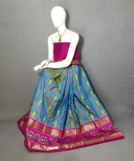 PRIHFSLG5Y04SEDD28- Free Size Ikat Silk Lehenga