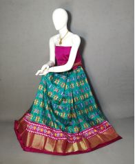 PRIHFSLG5Y04SEDD29- Free Size Ikat Silk Lehenga