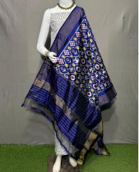 PSRGSDST5Y12FFCD34- Ikat Silk dupatta with Ikat sico top