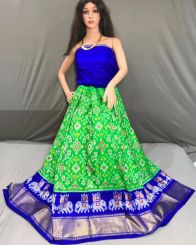 PSSIFSLG5A07SZDC07- Free Size Ikat Silk Lehenga