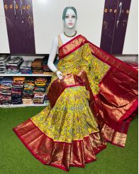 PSRGKBRS5A08FSCD04- Kanchi border Ikat silk saree