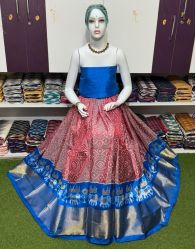 PSRGFSLG5Y11SZDC12- Free Size Ikat Silk Lehenga