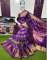 PSRGKBRS5A08FSCD02- Kanchi border Ikat silk saree