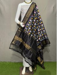 PSRGSDST5Y06FFCD35- Ikat Silk dupatta with Ikat sico top