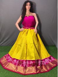 PSSIFSLG5A07SZDC14- Free Size Ikat Silk Lehenga