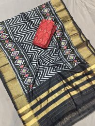 PGMRSDST5A06FSDD01- Ikat Silk dupatta with Ikat sico top