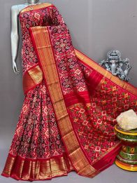 PSNTKBIP5Y04DSCD06- Kanchi border Ikat silk saree