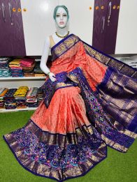 PSRGKBRS5A18FSDC08- Kanchi border Ikat silk saree