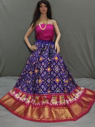 PSSIFSLG5Y03SZDC19- Free Size Ikat Silk Lehenga