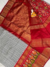 PGMRKBRS5Y06FSDC07- Kanchi border Ikat silk saree
