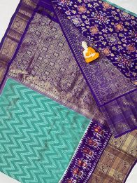 PGMRKBRS5Y06FSDC08- Kanchi border Ikat silk saree