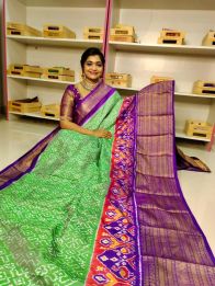 PGMRKBRS5Y06FSDC24- Kanchi border Ikat silk saree