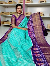 PGMRKBRS5Y06FSDC29- Kanchi border Ikat silk saree