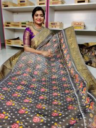 PGMRKBRS5Y06FSDC36- Kanchi border Ikat silk saree