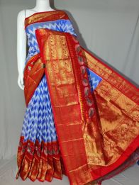 PDLSKBRS5Y10EDCC11- Kanchi border Ikat silk saree