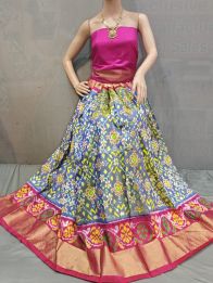 PSSIFSLG5Y10SZDC10- Free Size Ikat Silk Lehenga