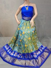 PSSIFSLG5Y10SZDC11- Free Size Ikat Silk Lehenga