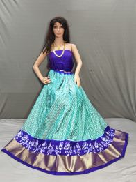 PSSIFSLG5Y10SZDC31- Free Size Ikat Silk Lehenga