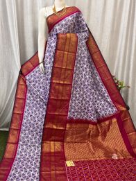 PASKKBRS5Y12FSDC03- Kanchi border Ikat silk saree